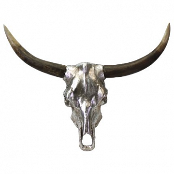 Настенное украшение Серебряный череп быка
